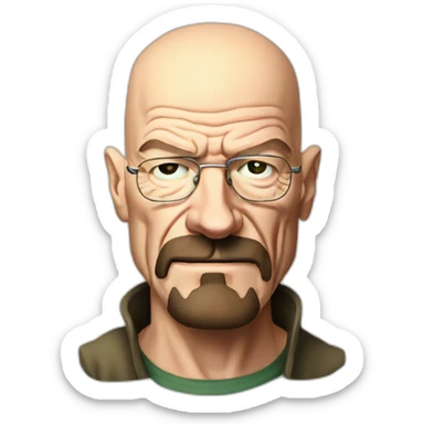 Walter white sticking his tongue out sticker