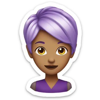 Woman with blonde pixie cut and purple highlights at the front  sticker