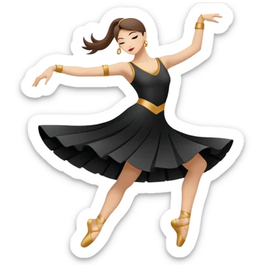 South-East (SE): "dancer_southeast: Create a minimal flat-vector dancer icon facing south-east. Pose rotated to face SE, maintaining dynamic motion. Black stroke 2px on transparent background, square canvas 1:1, SVG vector style, no text or facial features." sticker