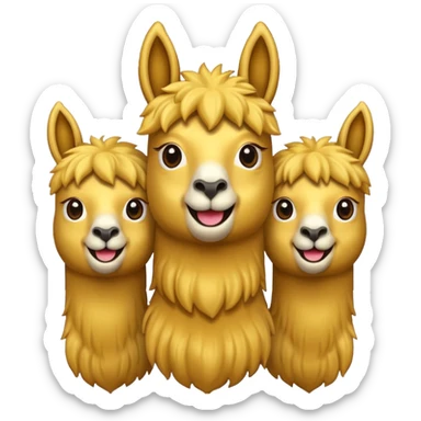 golden three headed llama emoji sticker