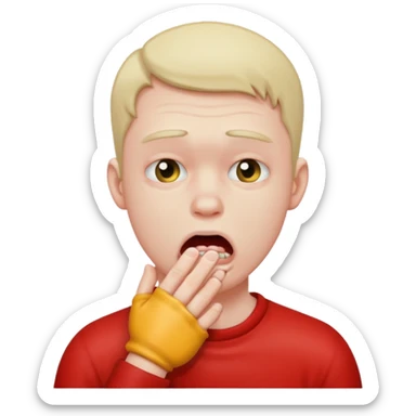 A guy choking himself sticker