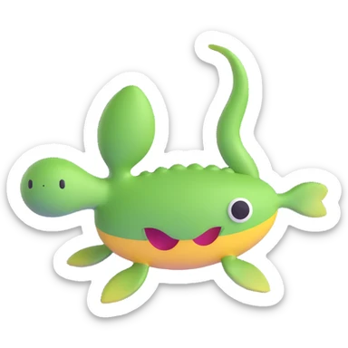 tadpole with two legs, 3D emoji style, variation 1 sticker