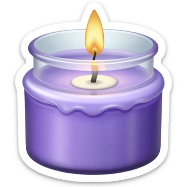 Lavender candle – purple wax in frosted glass jar sticker