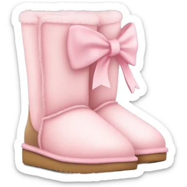 Mini light pink uggs with bow sticker