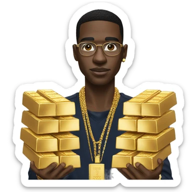 Young Dolph with A lot of gold bars sticker