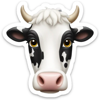 white cow with a lot of TINY black dots side sticker
