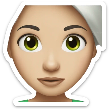 pregnant white woman with black hair and green eyes sticker