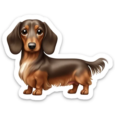 Two brown Merle long haired Dachshund full body one smaller sticker