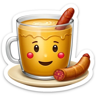 un pan cortado al medio y un chorizo entre los dos panes sticker