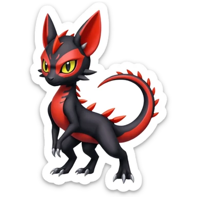 Colorful Cool Badass  Meloetta-Litten-Salandit-Guilmon-Darkrai-Pokémon-Fakémon-fusion-hybrid-creature sticker