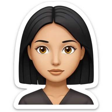 woman with black straight hair and tan skin sticker