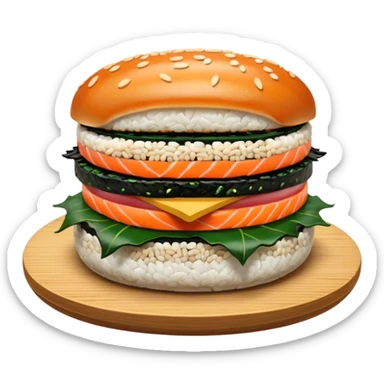 sushi burger sticker