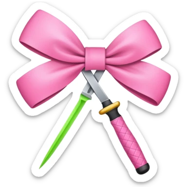 Pink bow knife sticker