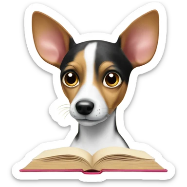 Rat terrier studying  sticker