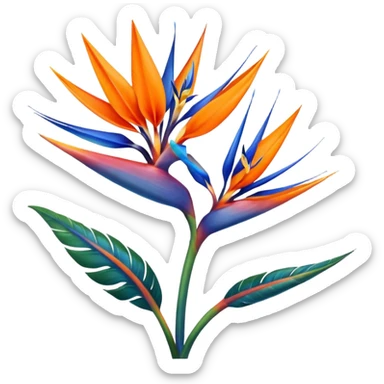 bird of paradise flower sticker