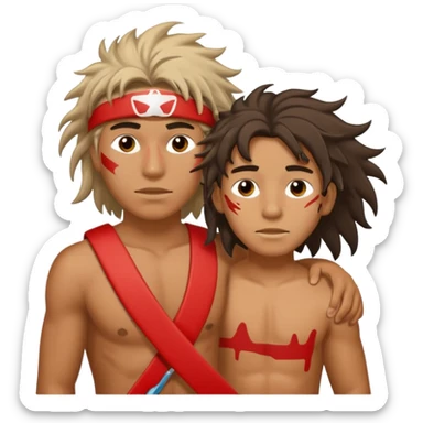 Lifeguard Native American Teenager with messy hair rescuing someone sticker