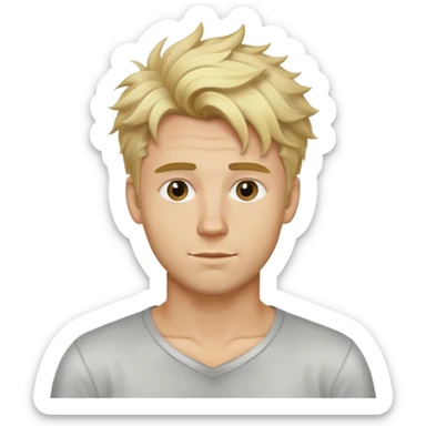 Gay man, tall, blonde, handsome, messy hair sticker