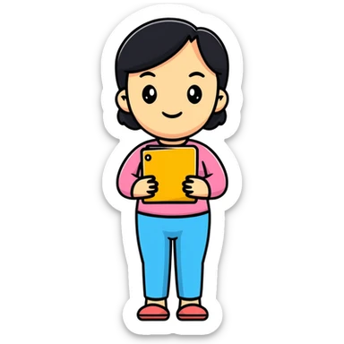 confident mom, cartoonish sticker style sticker