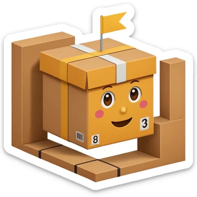 Box crossing a finish line sticker