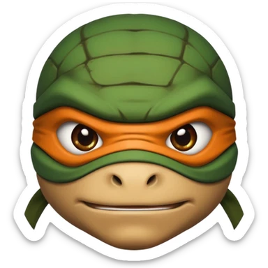 generate the face of a ninja turtle
Without showing teeth
It can't be green
maybe with a Nina mask instead of those stripes sticker