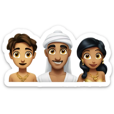 Aladdin, Jasmine and the genio  sticker