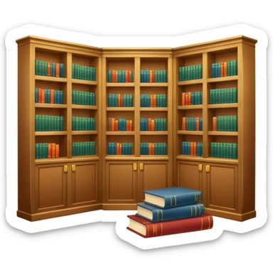 Une Biblihoteque pas trop remplie avec 3 livre en bas a gauche sticker