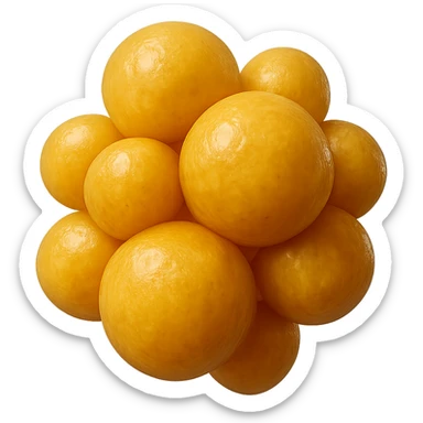 CELLULA DI GRASSO (ADIPOCITA) GIALLA A GRAPPOLO, IPERREALISTICI 4K, FLUTTUANO IN ARIA sticker