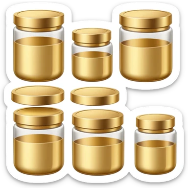 Varios produtos de beleza com tampa dos potes dourados e fundo transparente pra usar como figurinha sticker