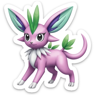 Palkia-Dialga-Shaymin-Meloetta-Celebi-Espeon-fusion-animal-Fakémon-creature  sticker