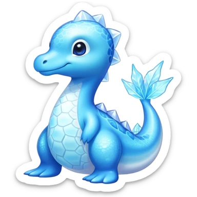 Shiny Exotic Colorful Ethereal Sparkly Lapras-Amaura-Aurorus-Fakémon-hybrid-creature (full body)  sticker