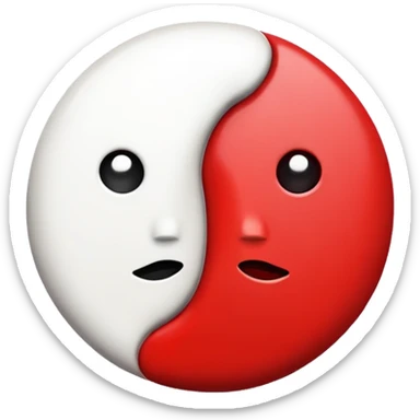 ☯️create yin yang emoji in red color similar to the left emojies sticker