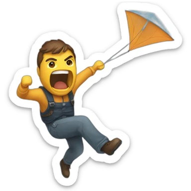 angry frontend developer flying a kite sticker