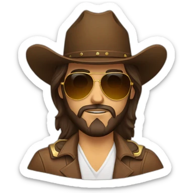 Jesus with brown aviators as a cowboy gunslinger sticker