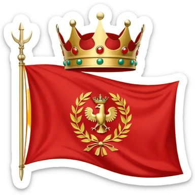 peux tu me générer le drapeau de l'empire romain en mode emoji drapeau basique avec une couronne de l'aurier et avec un texte SPQR au milieux sticker