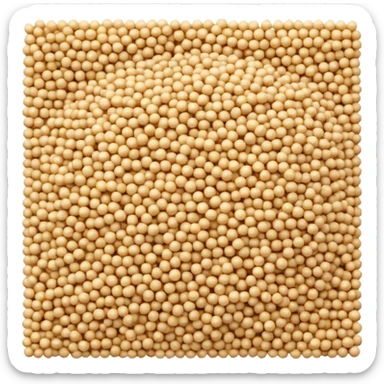 uncooked quinoa, small pile or scatter, beige to golden, round bead-like, matte, smooth, even size, subtle variation, no bowl, spoon, or garnish, soft lighting, emoji scale sticker