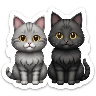 You can make an emoji of two cats looking at each other, one black and the other gray. sticker