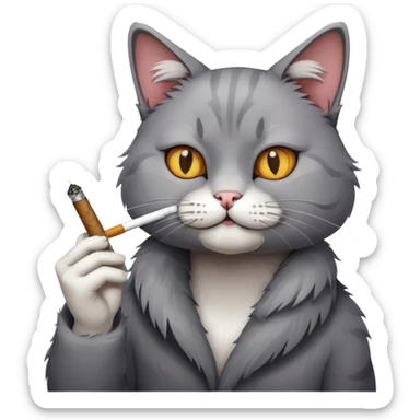 Cat smoking a joint sticker