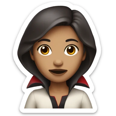 Brunette with a light tan skin tone,dressed as a vampire sticker