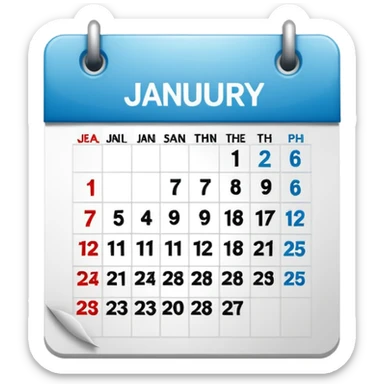 Calander page of 30 January sticker