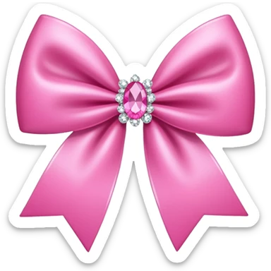 super light Pink bow with sparkles rhinestones  sticker