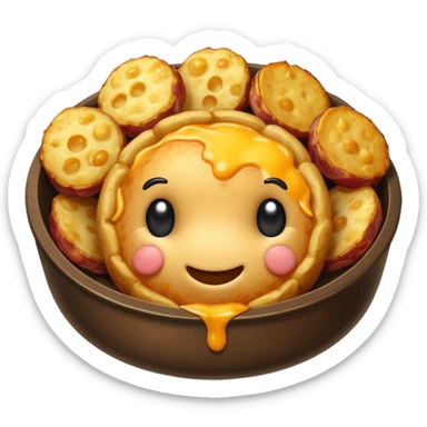 Crispy, coin-shaped tot filled with gooey cheese, savory bacon bits, and fluffy potatoes. sticker