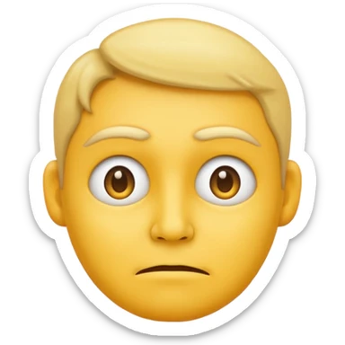 side eye emoji meme, yellow face, exaggerated side glance, skeptical expression, classic emoji style sticker
