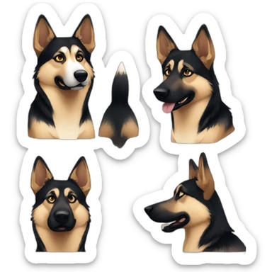 German shepherd husky mix dark mix sticker