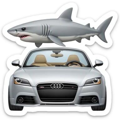 Shark driving an mk3 audi TT car sticker