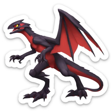  Cool Edgy Black Red Digimon-Fakemon-Raptor-Genesect-Reptile full body sticker