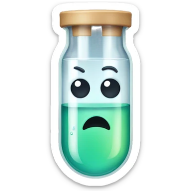 A test tube, crying in a bad mood sticker
