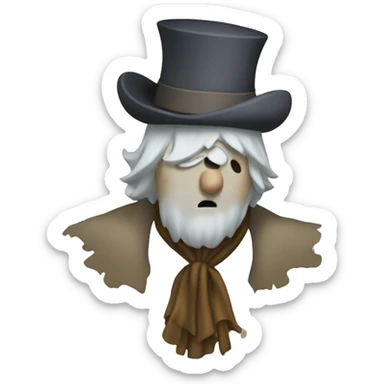 Nearly Headless Nick is a ghost in tattered noble attire with his head barely attached to his neck. Despite his eerie appearance, he carries an air of faded dignity. sticker