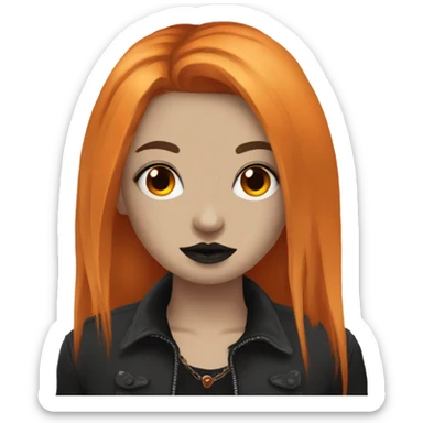 Goth girl with tattoos and long orange hair no face tattoos sticker