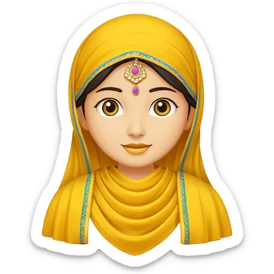 Yellow chudidar with chunni sticker