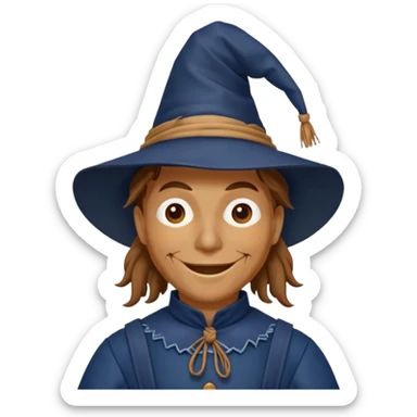 Scarecrow from the Wizard of Oz with dark blue outfit sticker